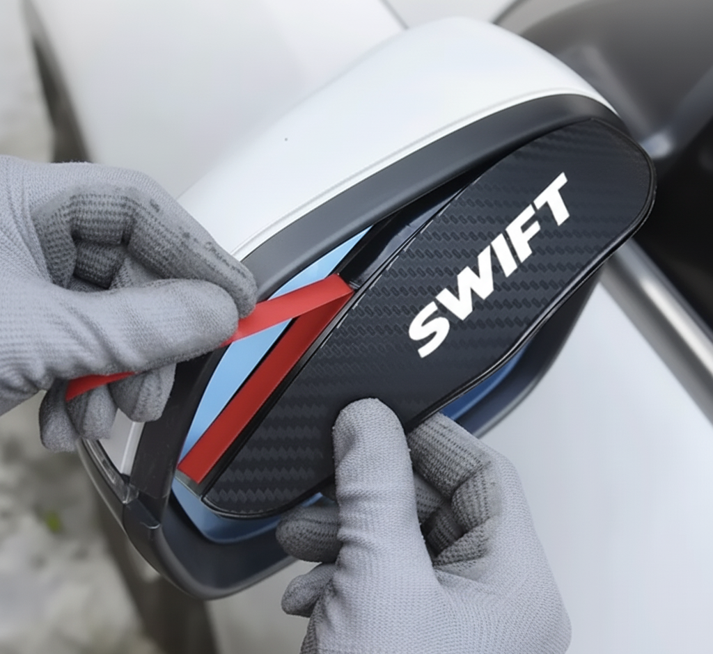 2pcs Carbon Fiber Car  Mirror Rain Brow - Suzuki Swift
