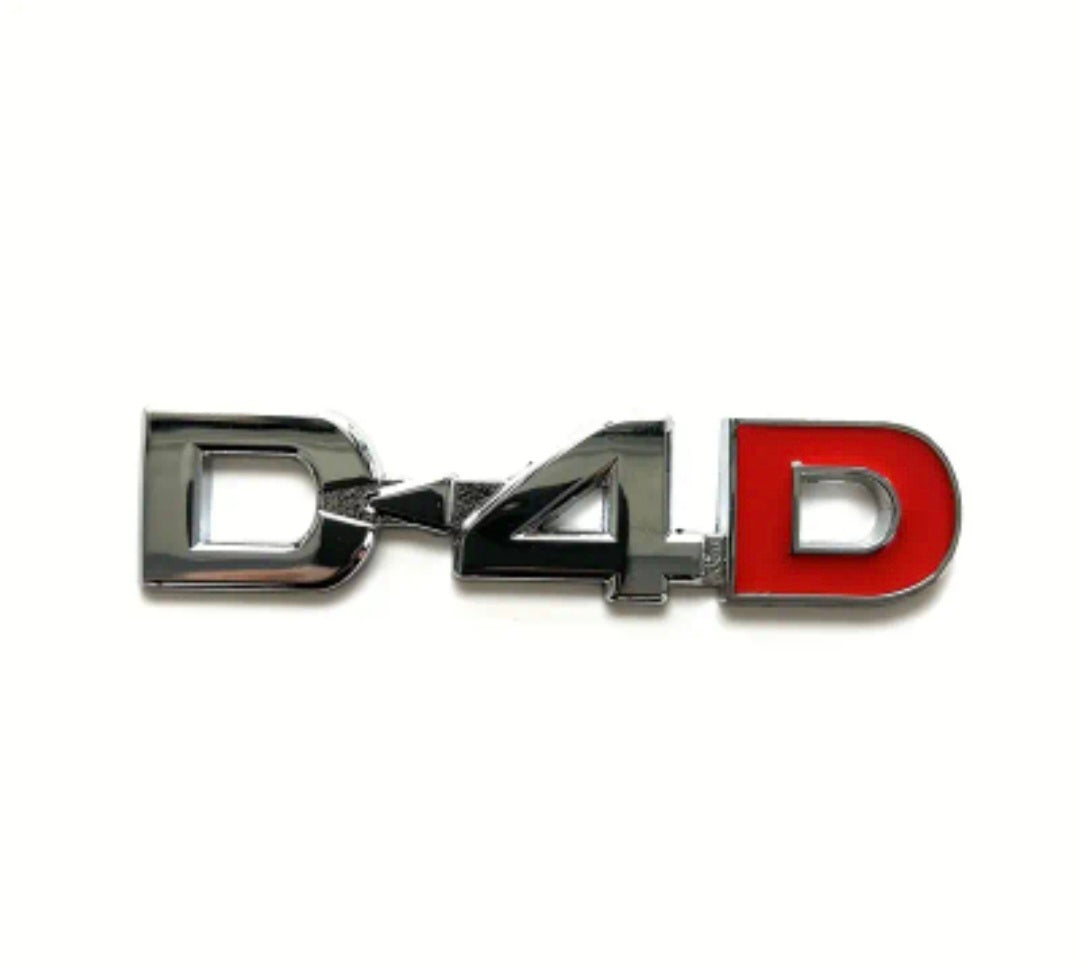 Metal Emblem D-4D Sticker - Silver